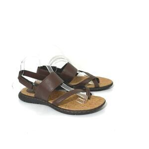B.O.C. Comfort Sandal Brown Toe Wrap Adjusrable Strap Size 8M